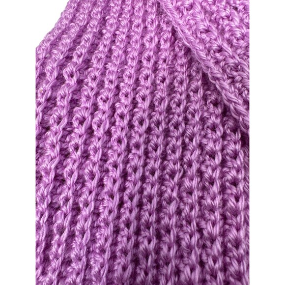 Handmade Lilac Crochet Scarf With Fringe-Soft Acrylic Yarn One Size - Picture 7 of 9